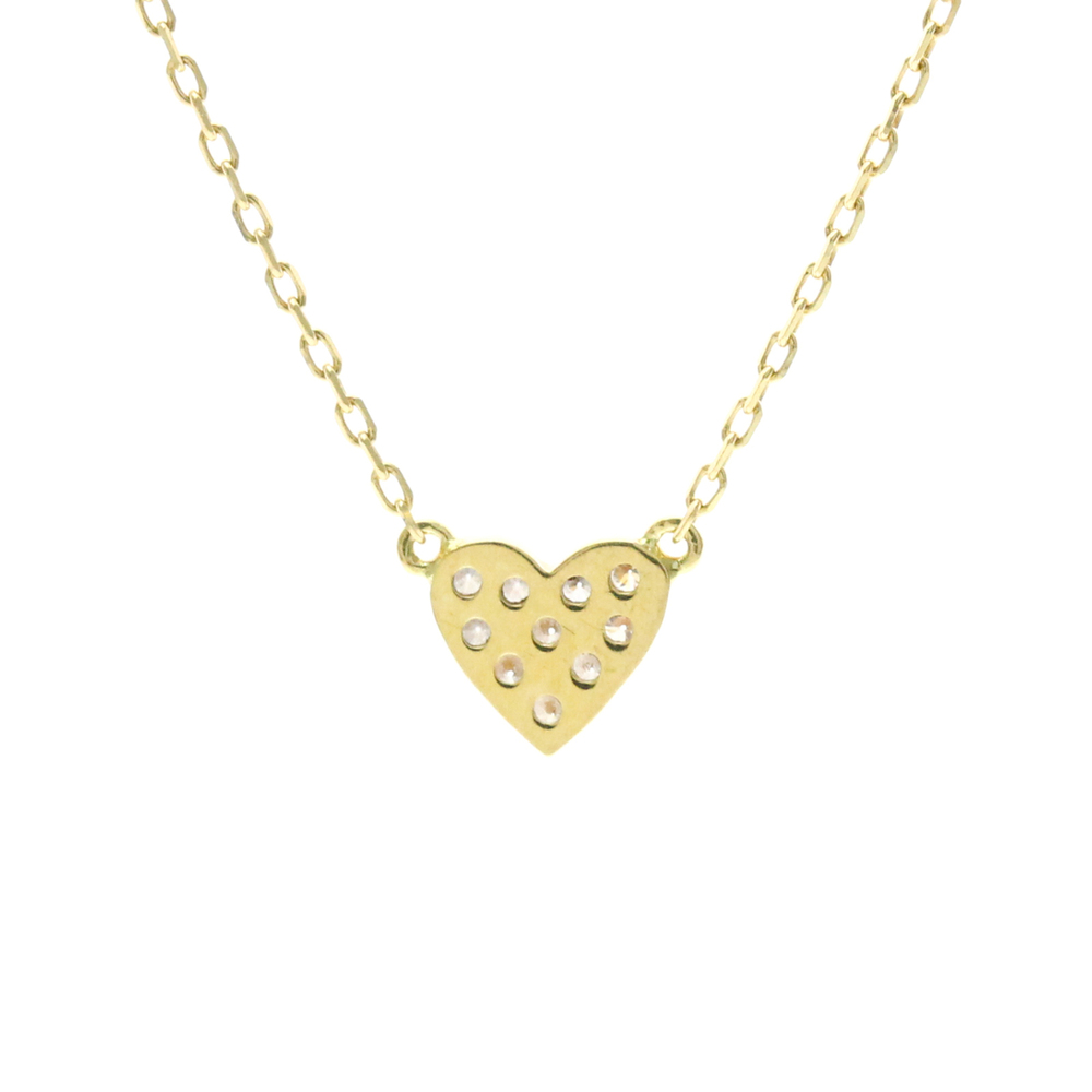 AHKAH Heart Pave Diamond Necklace Yellow Gold (18K) Diamond Women,Men Fashion... - Picture 2 of 12
